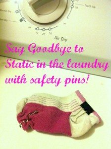 This is SO cool! Stick a couple of safety pins in a sock and throw it in the dryer--no more static, EVER!